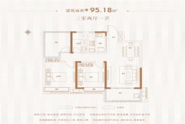 国建理想湾3室2厅1厨1卫建面95.18㎡